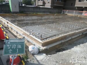 基礎工事　型枠建込　有限会社横溝工務店